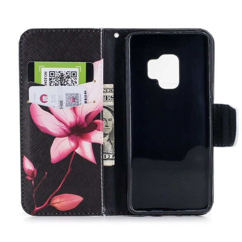 Folio Deksel Til Samsung Galaxy S9 Rosa Blomst