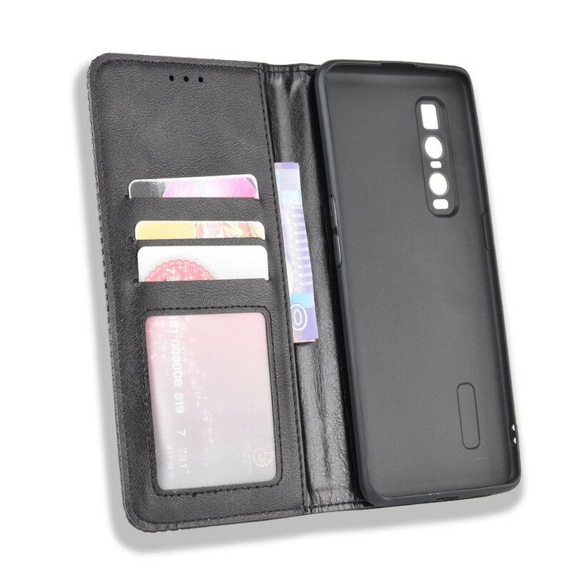 Beskyttelse Deksel Til Oppo Find X2 Pro Folio Deksel Stylet Vintage Skinneffekt