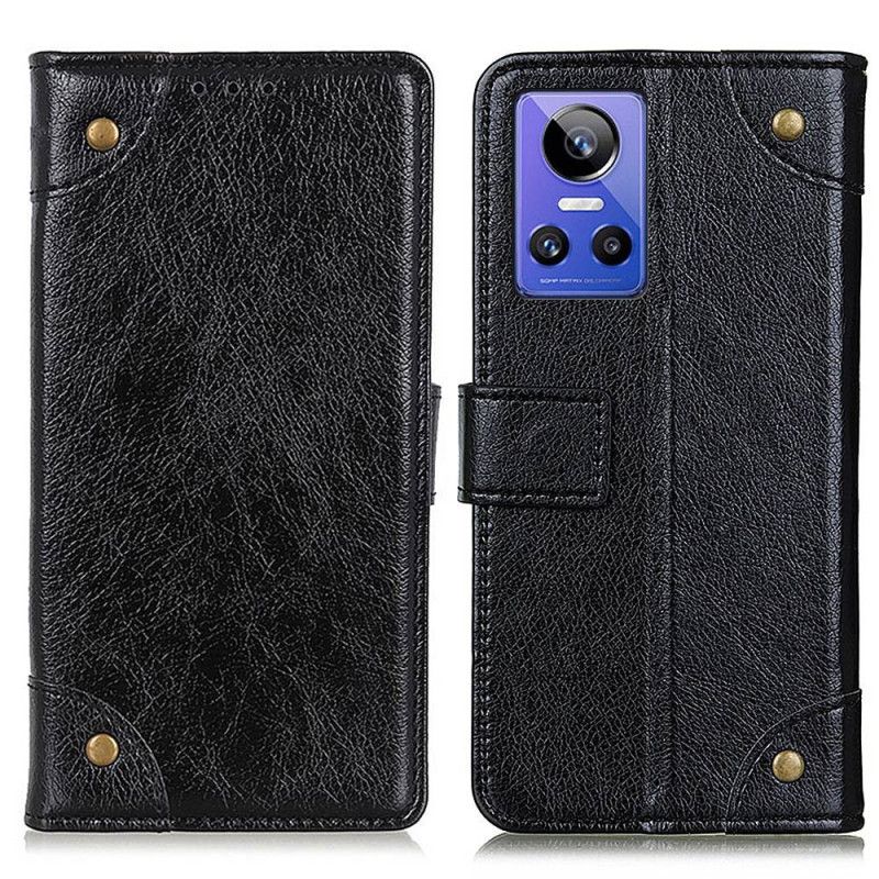 Folio Deksel Til Realme GT Neo 3 Imitert Skinn Med Knapper