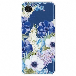 Deksel Til Samsung Galaxy A03 Core Akvarell Blå Blomster