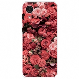 Deksel Til Samsung Galaxy A03 Core Rosa Blomster