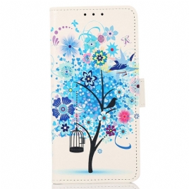 Folio Deksel Til Samsung Galaxy A03 Core Blomstrende Tre
