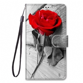 Folio Deksel Til Samsung Galaxy A03 Core Med Kjede Romantisk Strappy Rose