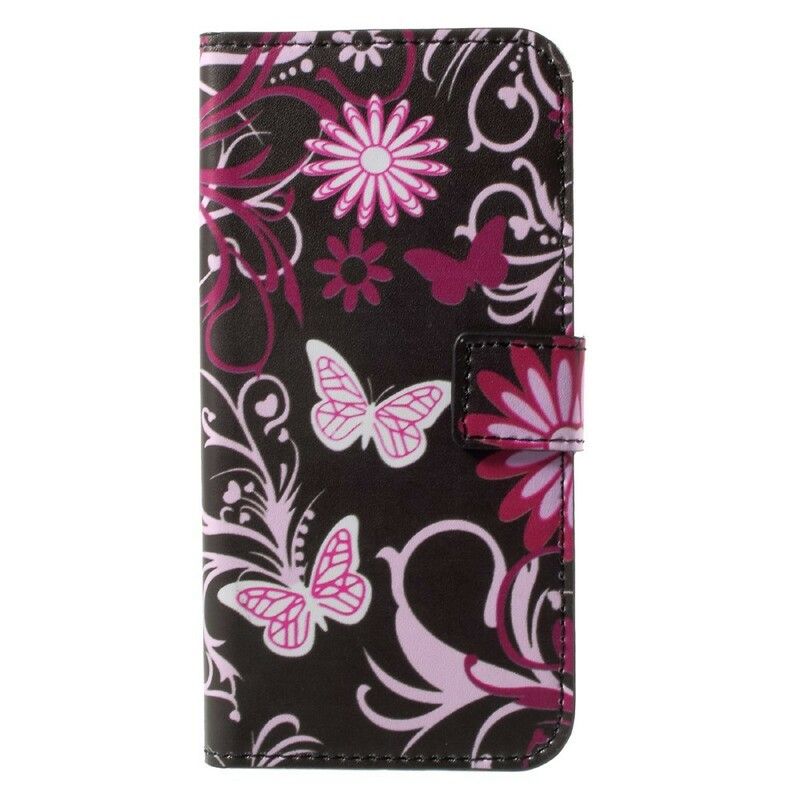Folio Deksel Til Honor 9 Sommerfugler Og Blomster