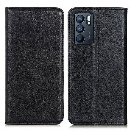 Beskyttelse Deksel Til Oppo Reno 6 5G Folio Deksel Skinntekstur