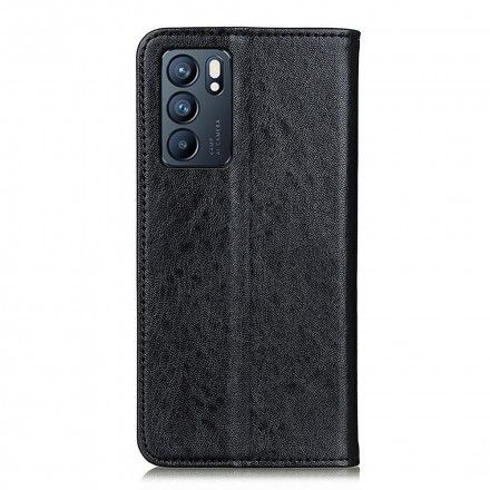 Beskyttelse Deksel Til Oppo Reno 6 5G Folio Deksel Skinntekstur