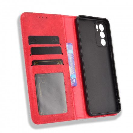 Beskyttelse Deksel Til Oppo Reno 6 5G Folio Deksel Vintage Stilisert Skinneffekt