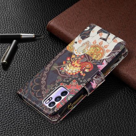 Folio Deksel Til Oppo Reno 6 5G Elefantglidelåslomme