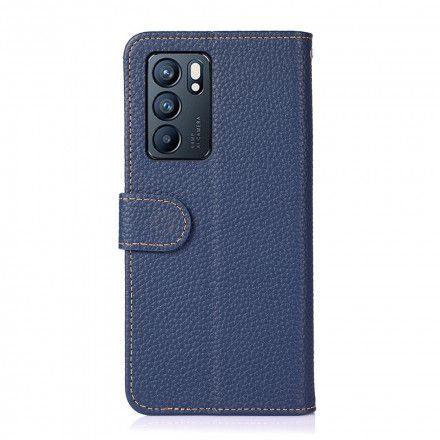 Folio Deksel Til Oppo Reno 6 5G Litchi Khazneh Lær