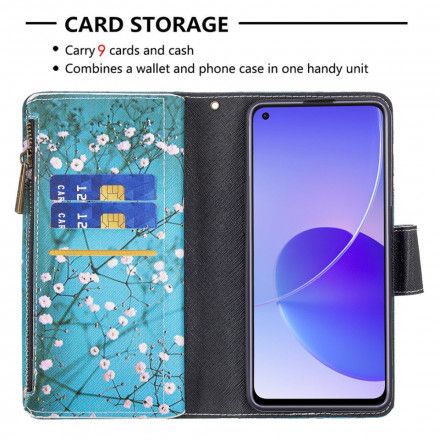Folio Deksel Til Oppo Reno 6 5G Lomme Med Glidelås I Tre