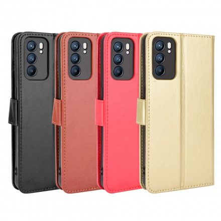 Folio Deksel Til Oppo Reno 6 5G Plinkende Kunstskinn