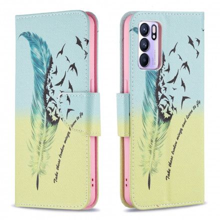 Lærdeksel Til Oppo Reno 6 5G Lær Å Fly