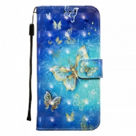 Folio Deksel Til Xiaomi Redmi Note 8T Gylne Sommerfugler