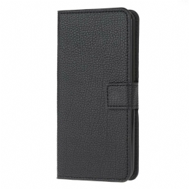 Folio Deksel Til Poco M3 Litchi Grain Leather Effect