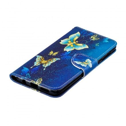 Folio Deksel Til Samsung Galaxy A50 Gylne Sommerfugler