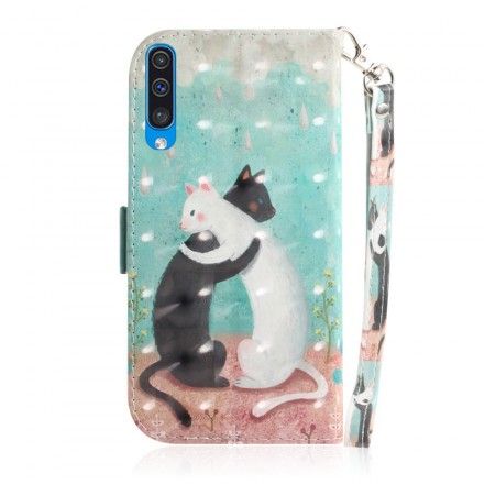 Folio Deksel Til Samsung Galaxy A50 Med Kjede Thong Cat Friends