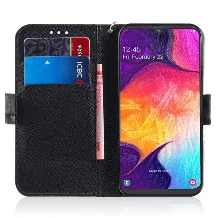 Folio Deksel Til Samsung Galaxy A50 Med Kjede Thong Safari Dyr