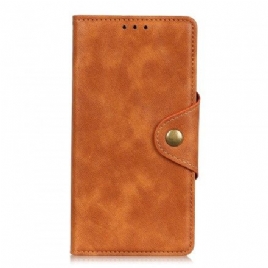 Folio Deksel Til Samsung Galaxy A50 Vintageknapp I Kunstskinn