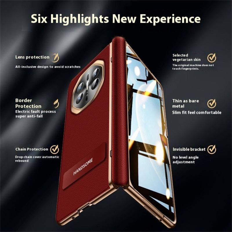 Deksel Til Huawei Mate X6 Teksturert Kunstskinn Med Skjermbeskytter