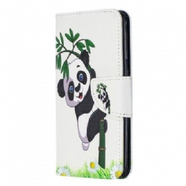 Folio Deksel Til Samsung Galaxy A20e Panda På Bambus