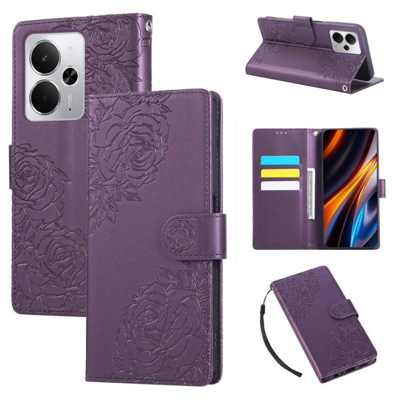 Folio Deksel Realme 14t 5g Blondeblomster Beskyttelse Deksel