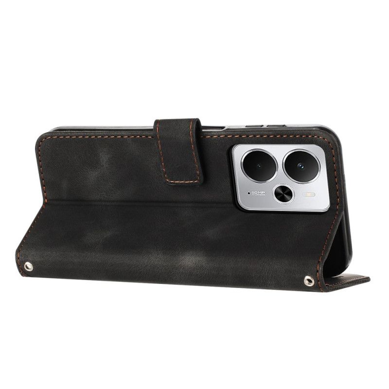 Folio Deksel Realme 14t 5g Linjer Og Stropp Beskyttelse Deksel