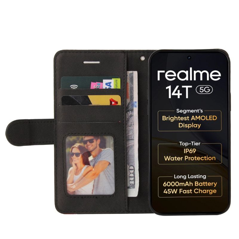 Folio Deksel Realme 14t 5g Tofarget Krusning