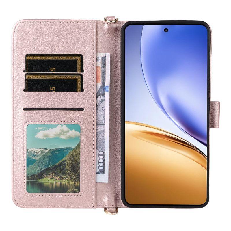 Lærdeksel Folio Deksel Realme 14t 5g Mobildeksel Stropp Og Skulderstropp