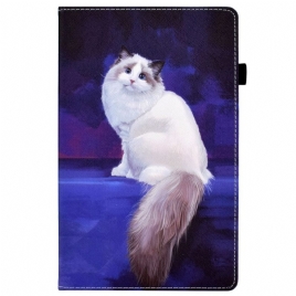 Lærdeksel Til Samsung Galaxy Tab A8 Hvit Katt