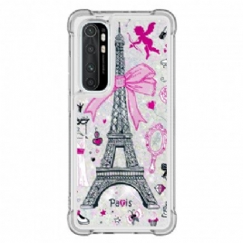 Deksel Til Xiaomi Mi Note 10 Lite Eiffeltårnet Glitter