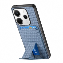 Deksel Xiaomi Redmi Note 14 5g Kortholder Med Karbonfibertekstur