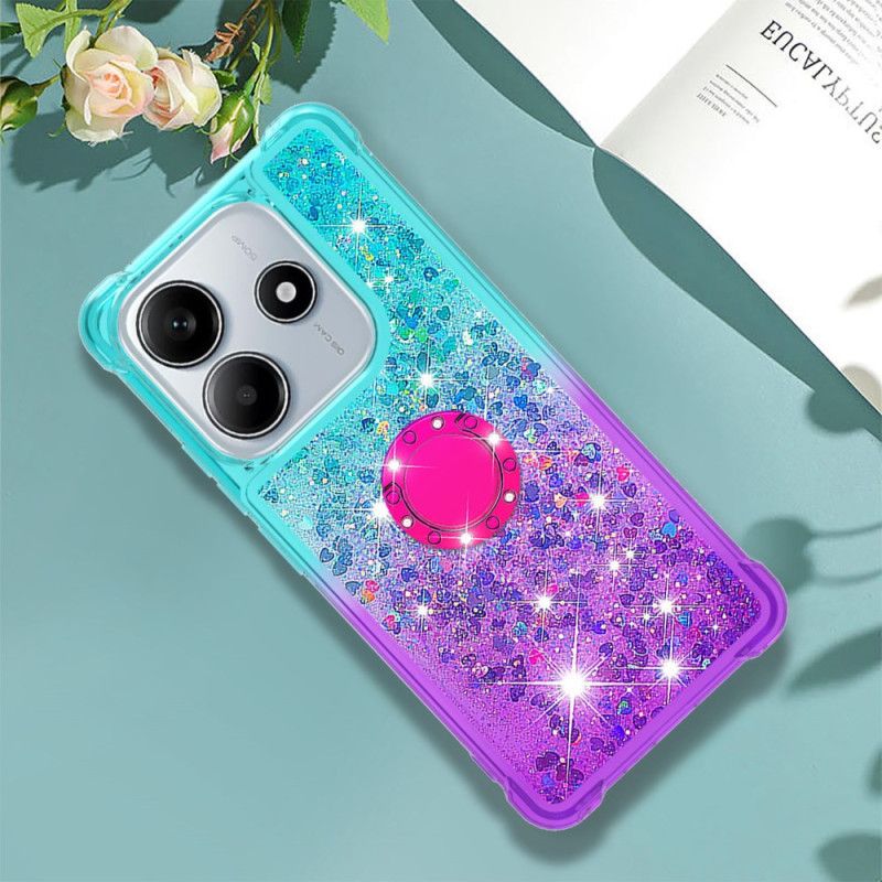 Deksel Xiaomi Redmi Note 14 5g Mobildeksel Gradient Glitter Med Holder