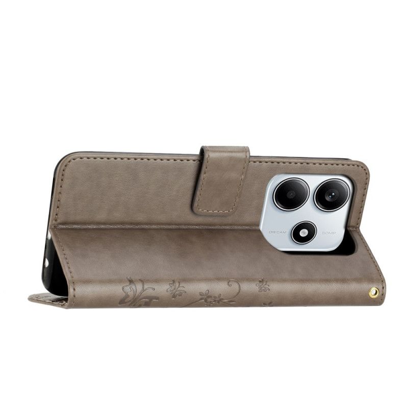 Folio Deksel Til Xiaomi Redmi Note 14 5g Blomster Og Sommerfugler