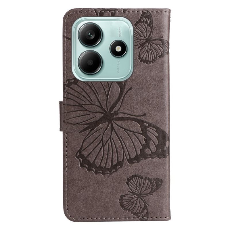 Folio Deksel Til Xiaomi Redmi Note 14 5g Kjempesommerfugler Med Stropp