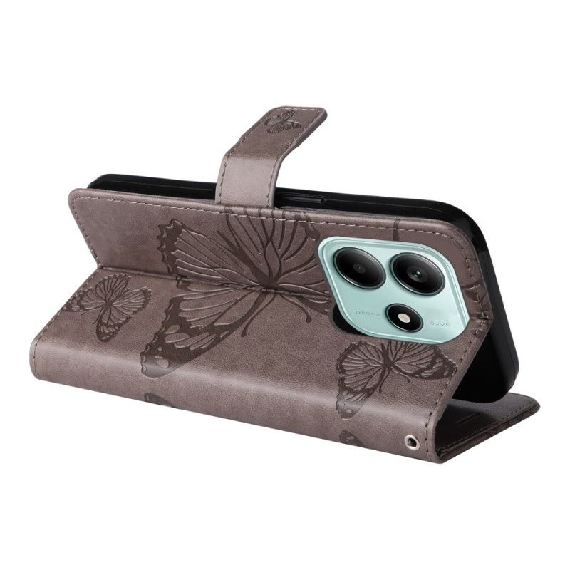 Folio Deksel Til Xiaomi Redmi Note 14 5g Kjempesommerfugler Med Stropp
