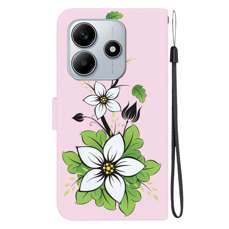 Folio Deksel Til Xiaomi Redmi Note 14 5g Liljemønster