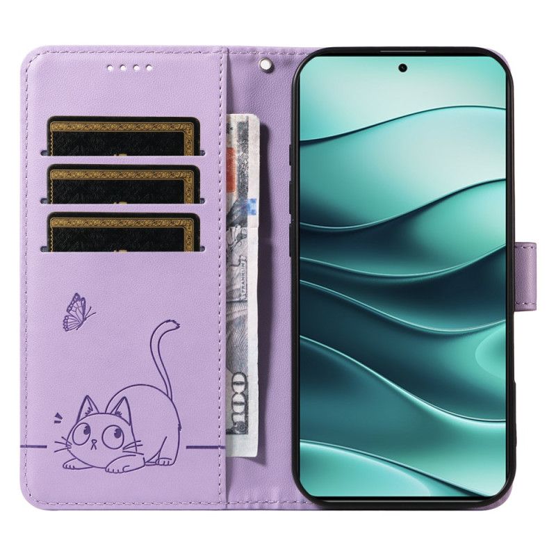 Folio Deksel Xiaomi Redmi Note 14 5g Katten Min Beskyttelse Deksel