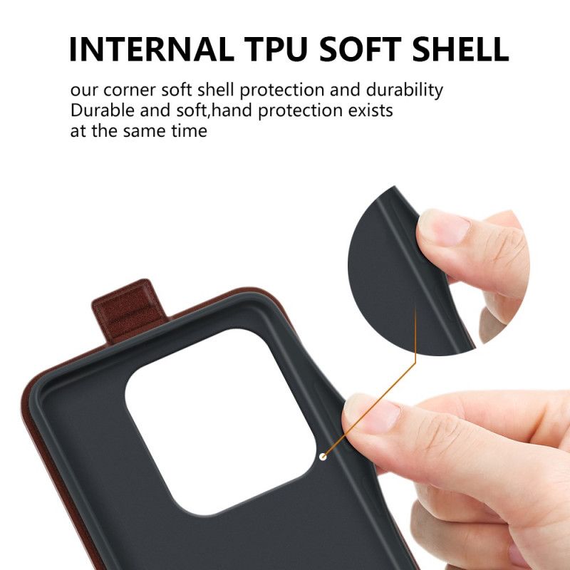 Folio Deksel Xiaomi Redmi Note 14 5g Vertikal Klaff Og Kortspor Beskyttelse Deksel