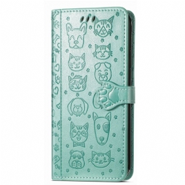 Lærdeksel Folio Deksel Xiaomi Redmi Note 14 5g Animerte Dyr