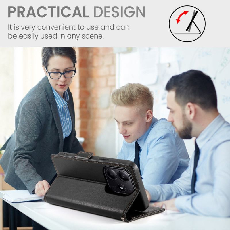 Lærdeksel Folio Deksel Xiaomi Redmi Note 14 5g Mobildeksel 3 Kortholdere