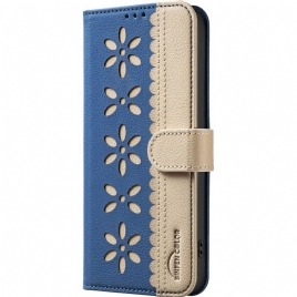 Lærdeksel Folio Deksel Xiaomi Redmi Note 14 5g Mobildeksel Blomster Binfen-farge