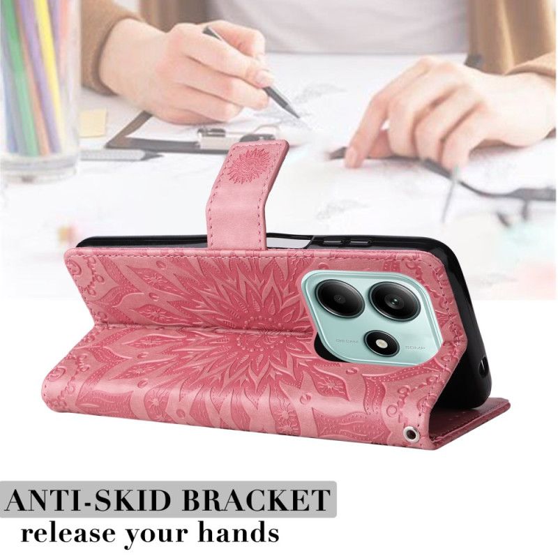 Lærdeksel Folio Deksel Xiaomi Redmi Note 14 5g Mobildeksel Mandala