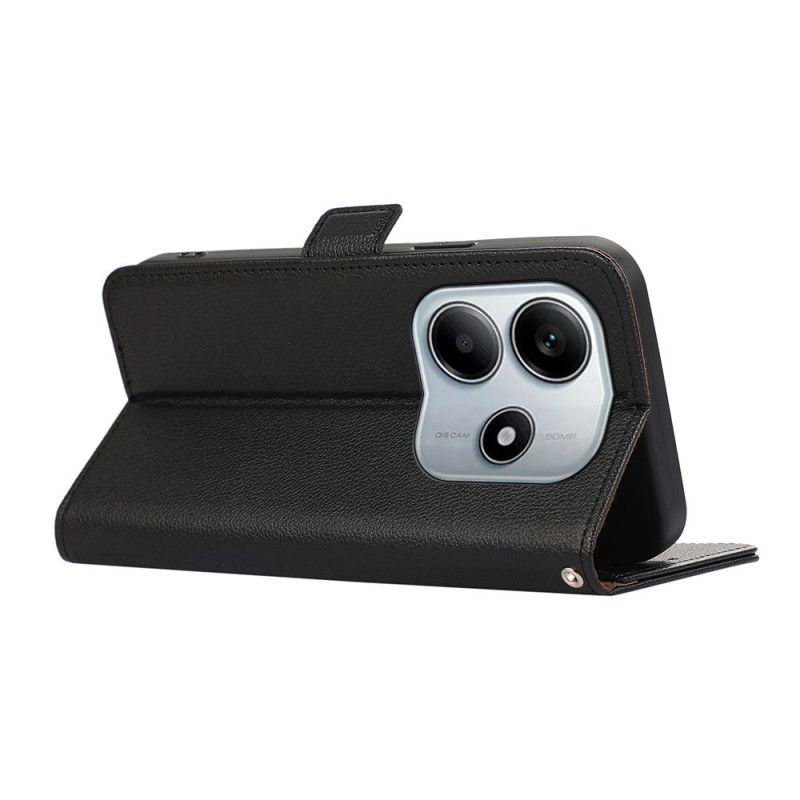 Lærdeksel Folio Deksel Xiaomi Redmi Note 14 5g Mobildeksel Rfid-beskyttelse Abeel