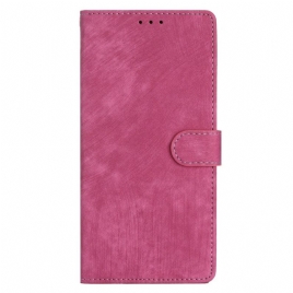 Lærdeksel Folio Deksel Xiaomi Redmi Note 14 5g Mobildeksel Semsket Skinneffekt Med Stropp