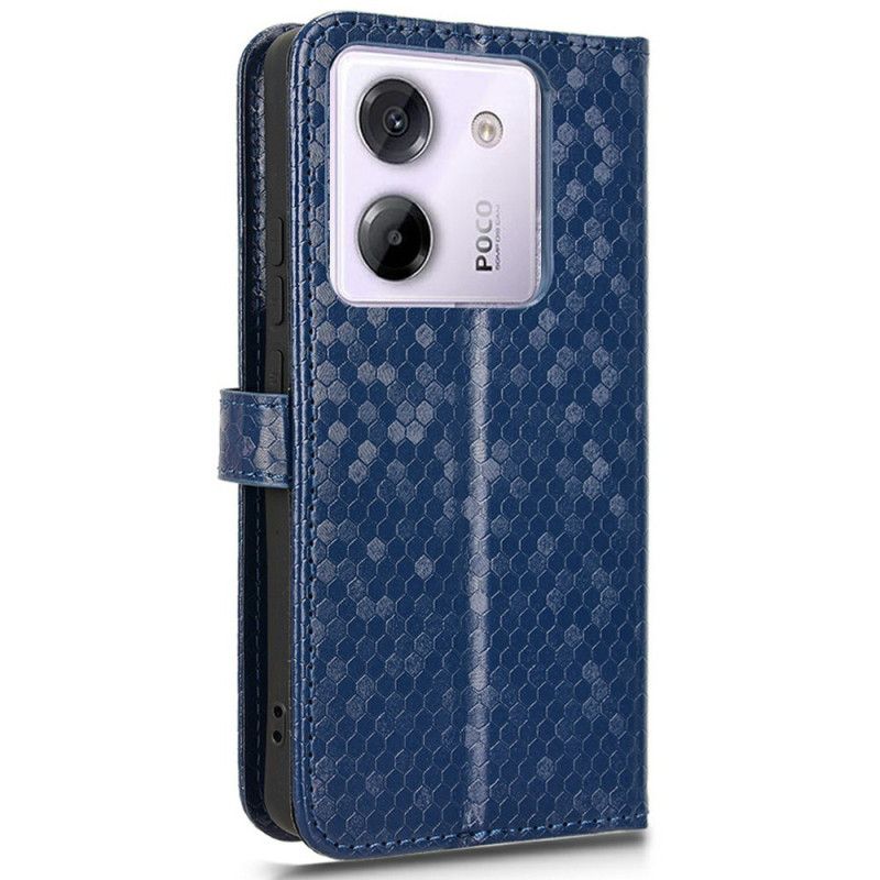 Lærdeksel Folio Deksel Xiaomi Redmi Note 14 5g Mobildeksel Skinnende Pigger Med Snor