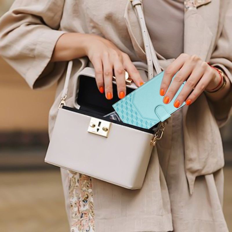 Lærdeksel Folio Deksel Xiaomi Redmi Note 14 5g Rfid-funksjon Bikakemønster