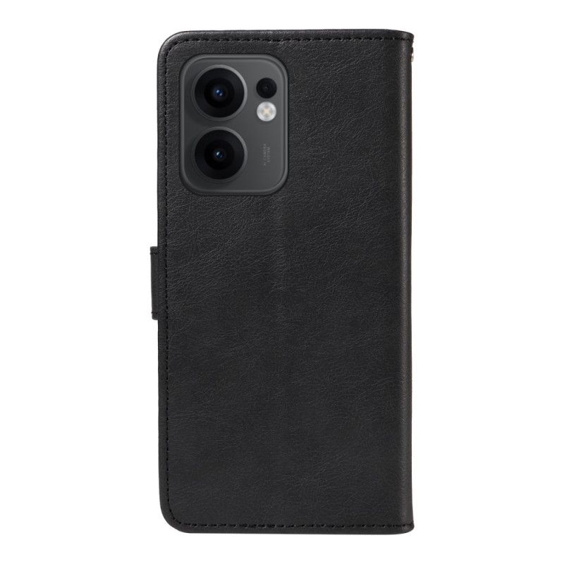 Folio Deksel Til Oppo Reno 13f 4g / 5g / 13 Fs 5g Ensfarget Kunstskinn