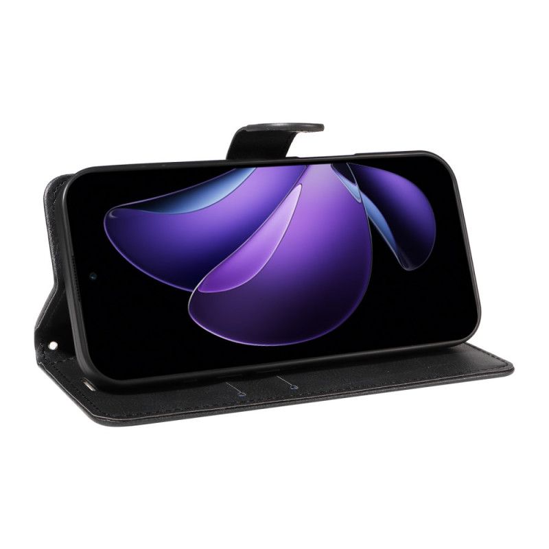 Folio Deksel Til Oppo Reno 13f 4g / 5g / 13 Fs 5g Ensfarget Kunstskinn