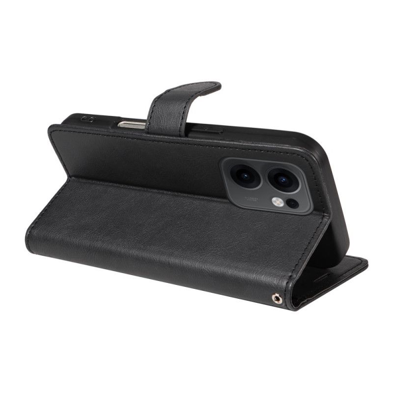 Folio Deksel Til Oppo Reno 13f 4g / 5g / 13 Fs 5g Ensfarget Kunstskinn