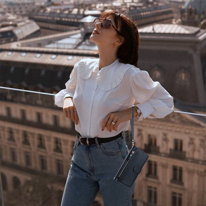 Lærdeksel Folio Deksel Oppo Reno 13f 4g / 5g / 13 Fs 5g Mobildeksel Glidelåslomme Og Kortholder